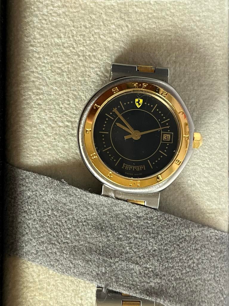 Ferrari Polshorloge - Zwart/Goud met Stalen Band, Staal, Gebruikt, Staal, Polshorloge