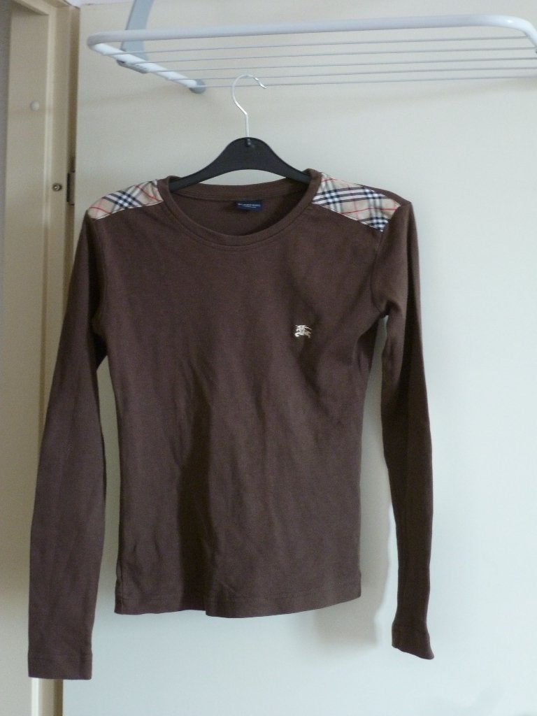 BURBERRY shirt  chocolade bruin S -GRATIS zend, Verzenden, Zo goed als nieuw, Maat 36 (S), Bruin