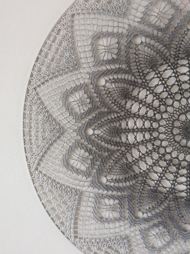 Mandala, Gracious Grey, 100 cm, raamhanger/muurhanger, Ophalen, Wandhanger, Textiel, Nieuw