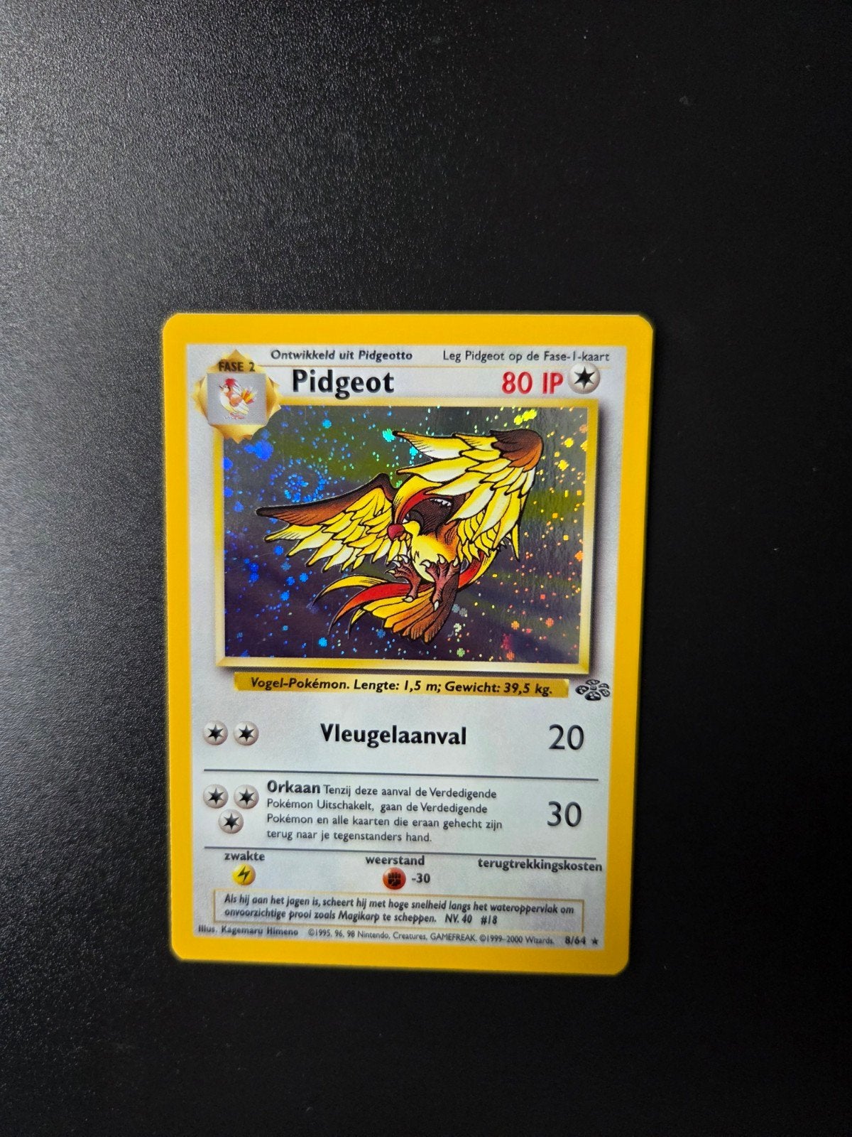 Pidgeot 8/64 Pokemon Jungle holo WOTC SWIRL, Ophalen, Zo goed als nieuw, Booster, Foil