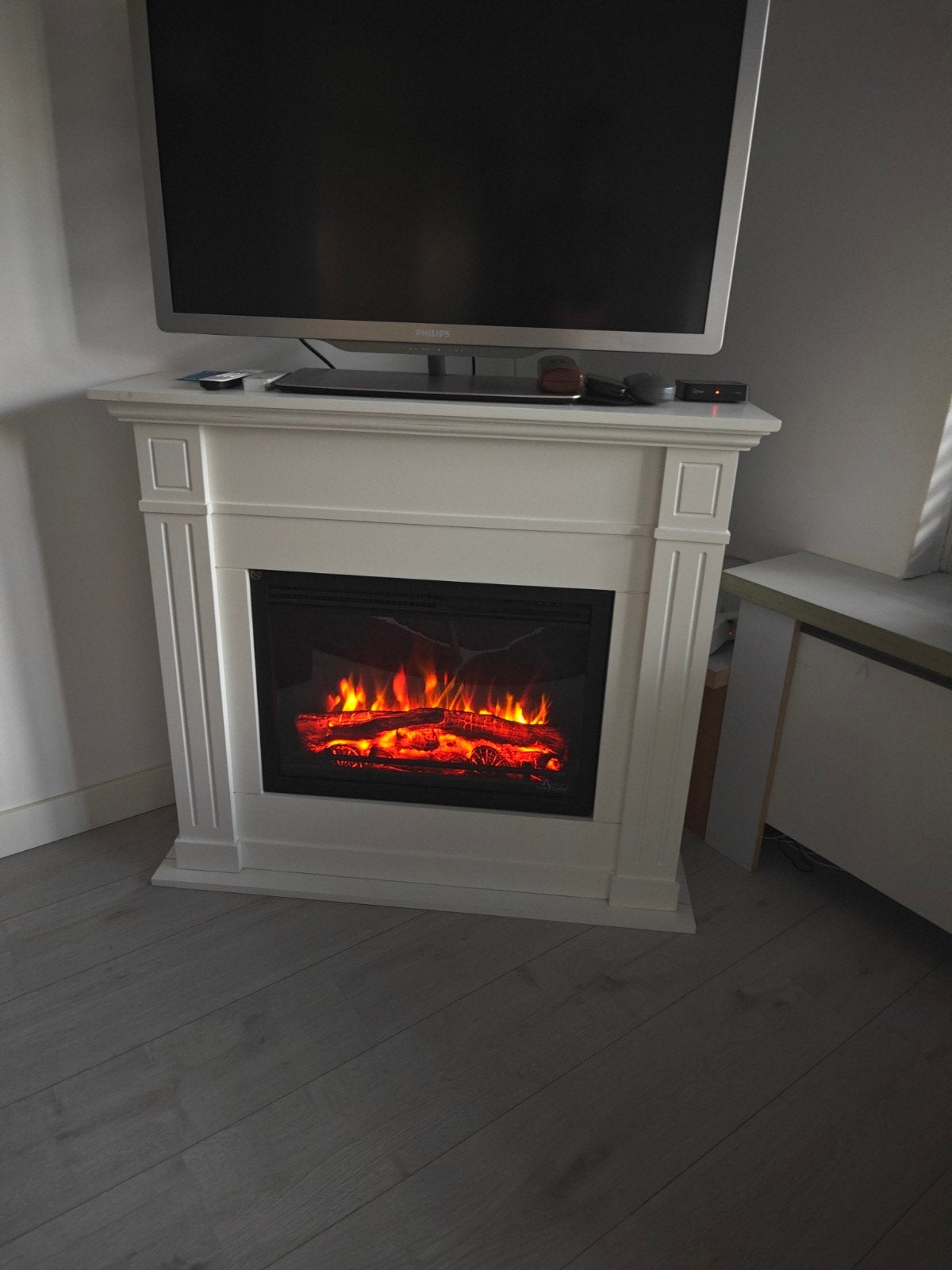 Elektrische Inzethaard met Afstandsbediening - Livin Flame, Huis en Inrichting, Ophalen, Zo goed als nieuw, Inzethaard, Elektrische haard