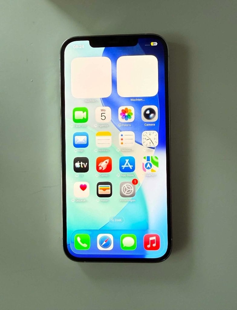 Te koop/ruilen en ZGAN iPhone 12 Pro Max 128gb witte kleur, Telecommunicatie, 128 GB, Wit, 78 %, Zo goed als nieuw