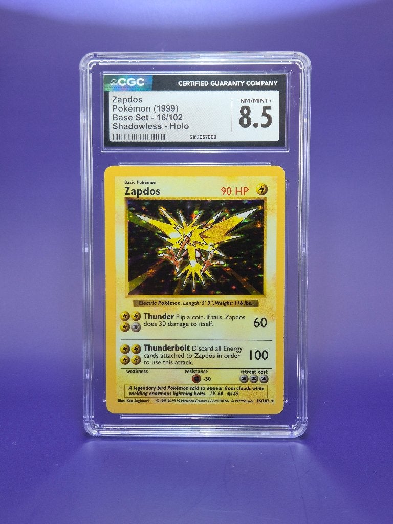 Zapdos - Shadowless Base Set 16/102 (CGC 8.5), Verzenden, Nieuw, Losse kaart, Foil
