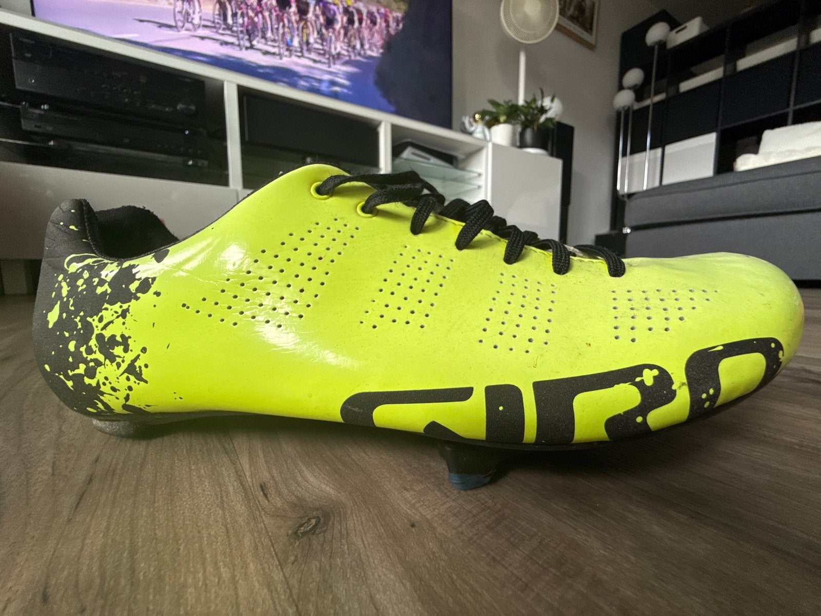 Giro Empire ACC Wielrenschoenen Maat 45 Zwart Geel, Ophalen of Verzenden, Gebruikt