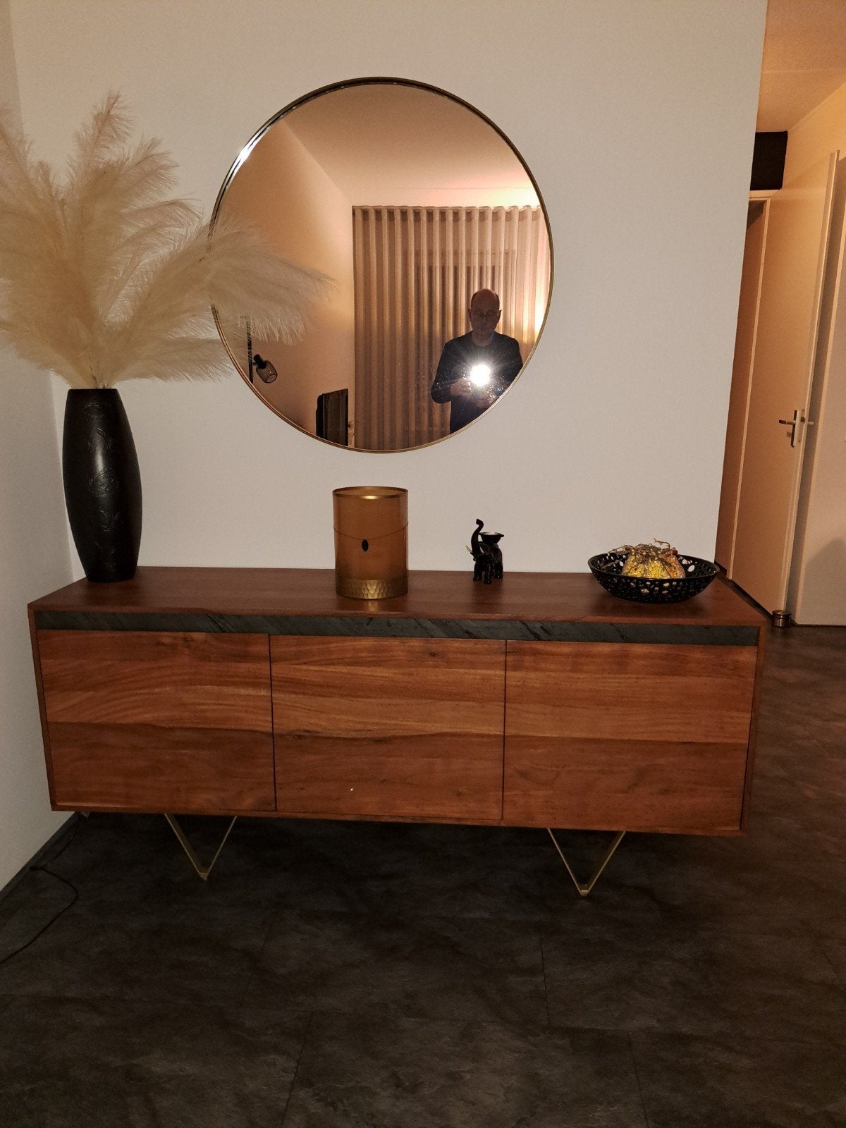 Massief houten dressoir met 3 deuren - 175x75x45 cm, Huis en Inrichting, Gebruikt, 150 tot 200 cm, Ophalen of Verzenden, 25 tot 50 cm