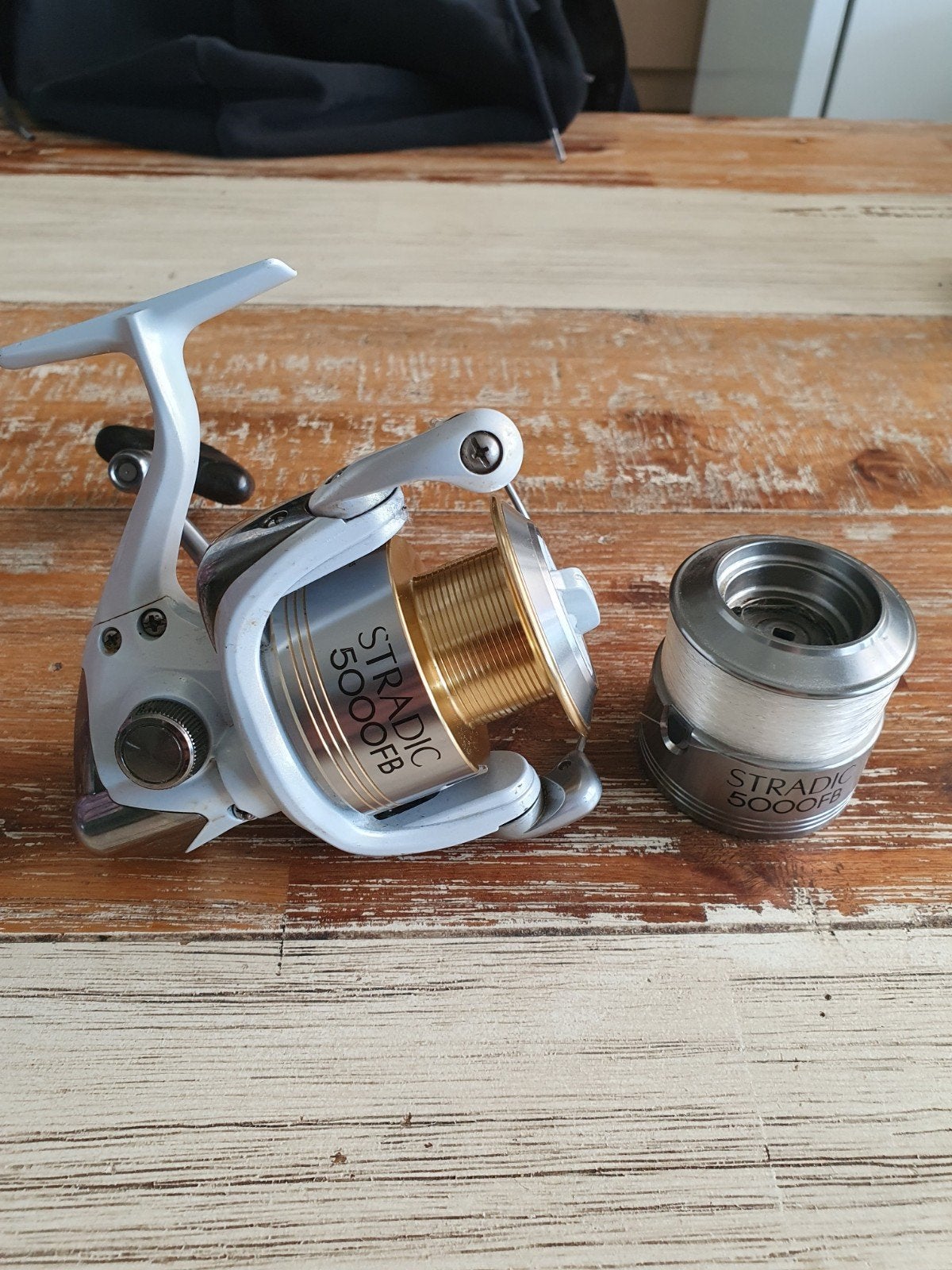 **1 shimano stradic 5000fb Incl res. spoel **, Ophalen of Verzenden, Gebruikt, Molen