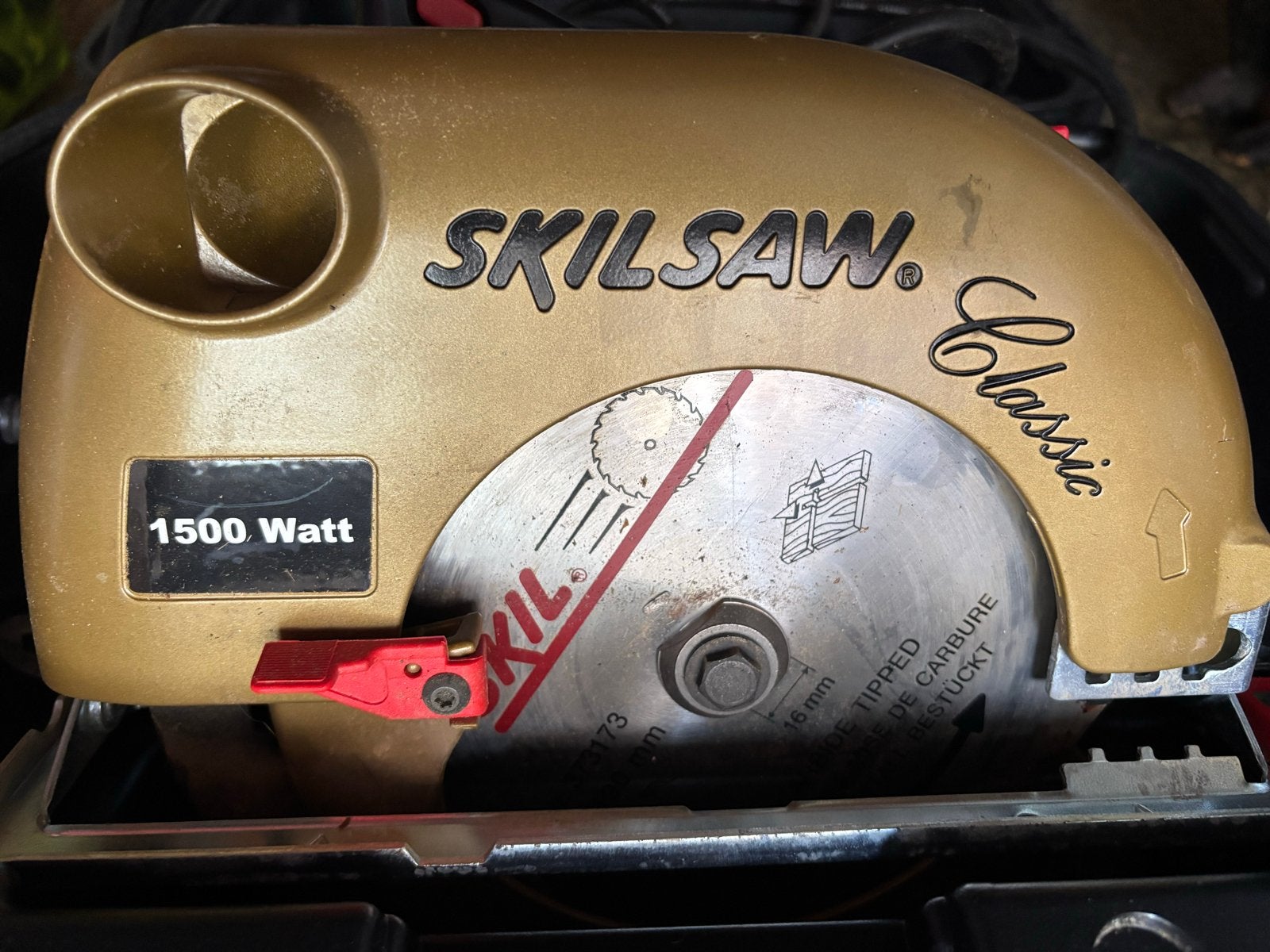 Skilsaw Classic 1500 Watt Cirkelzaag in Koffer, Gebruikt, Cirkelzaag, Ophalen of Verzenden, 30 tot 70 mm