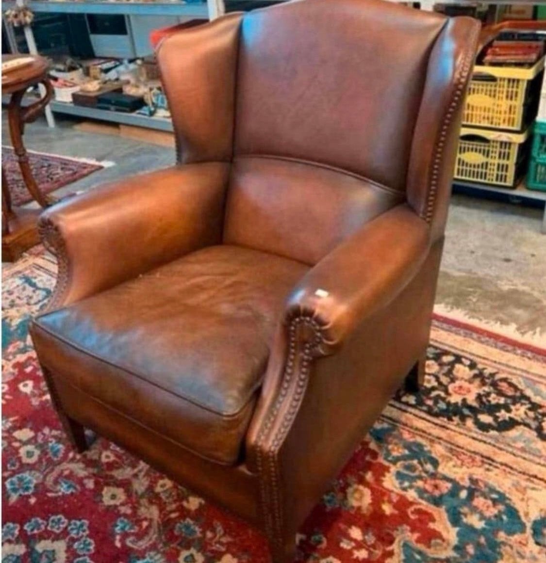 Fauteuil Originele Muylaert schapen lederen rund lederen, Ophalen of Verzenden