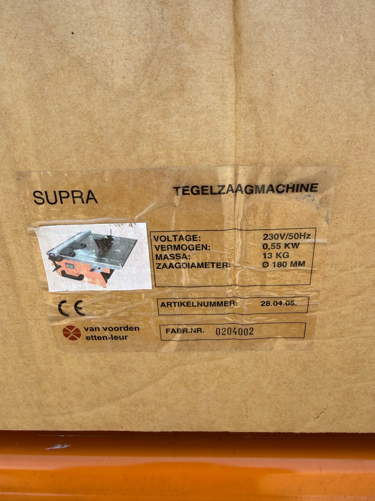 Supra Tegelzaagmachine - 0.55 kW, Zaagdiameter 180 mm, Gebruikt, 70 mm of meer, Overige typen, Ophalen of Verzenden