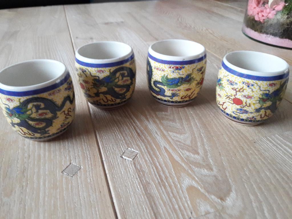 Setje 4 Japanse sake glaasjes, Ophalen of Verzenden