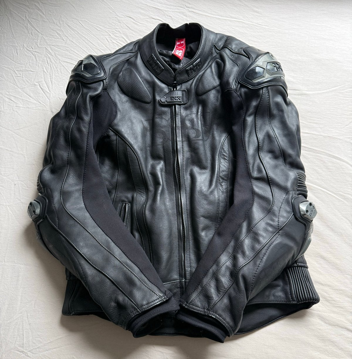 IXS Motorjas van Kalfsleer - Zwart, Sportief Design, Ophalen, Tweedehands, Heren, Jas | leer
