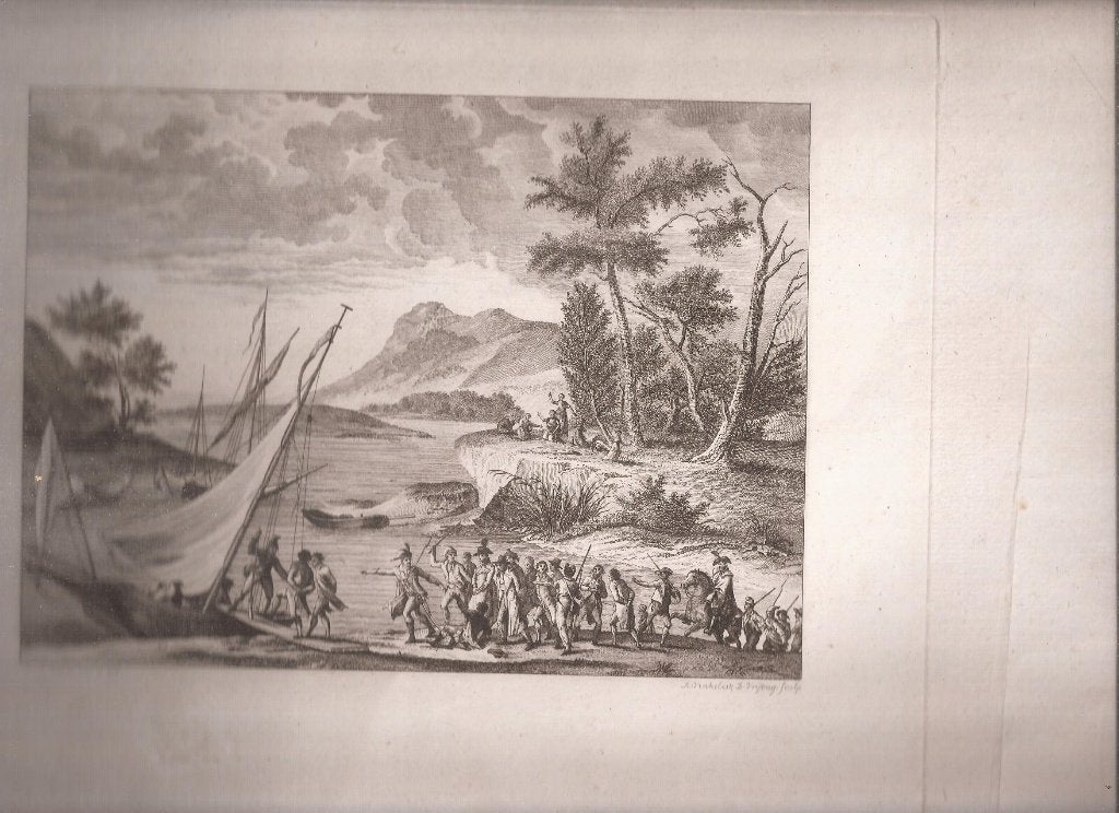 D. Bertaux Het inschepen van slaven gravure Vrijdag/Vinkeles, Origineel, Ophalen of Verzenden, Gravure, 15 cm