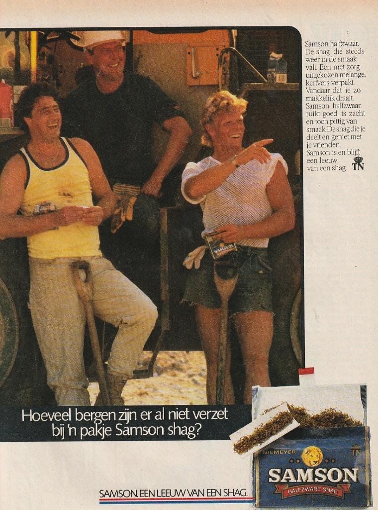Retro reclame 1985 Samson shag beetje aparte foto, Verzamelen, Retro, Overige typen, Verzenden