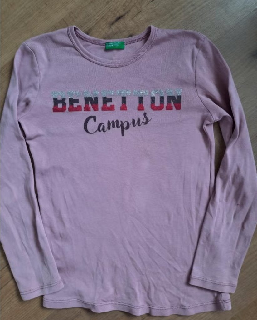Benetton shirt maat 122, Kinderen en Baby's, Meisje, Ophalen of Verzenden, Zo goed als nieuw, Shirt of Longsleeve