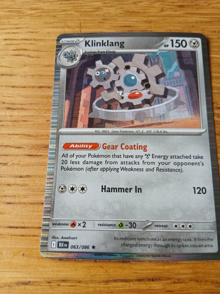 Klinklang Pokémon Kaart (063/086) - Zeldzaam, Ophalen of Verzenden, Zo goed als nieuw, Losse kaart