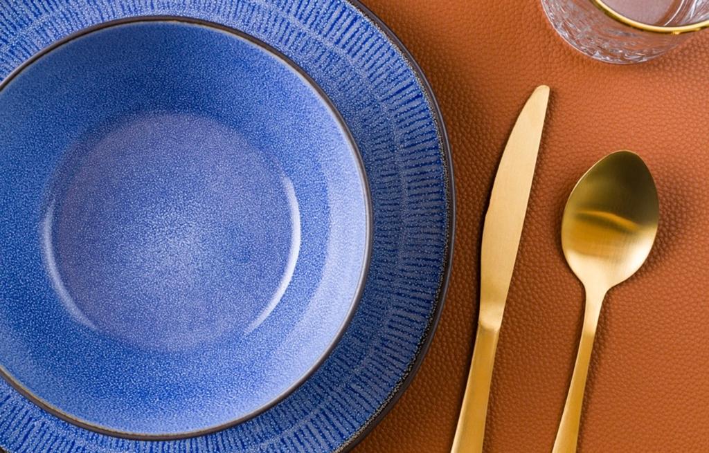 Modern Servies - Diep Blauw Aardewerk 16 delig, Ophalen, Nieuw, Bord(en), Overige stijlen