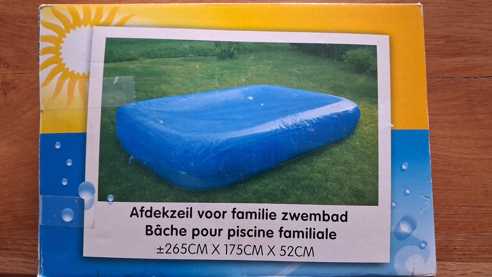 Afdekzeil voor familie zwembad 265x175x52cm, Ophalen, Nieuw, Afdekzeil