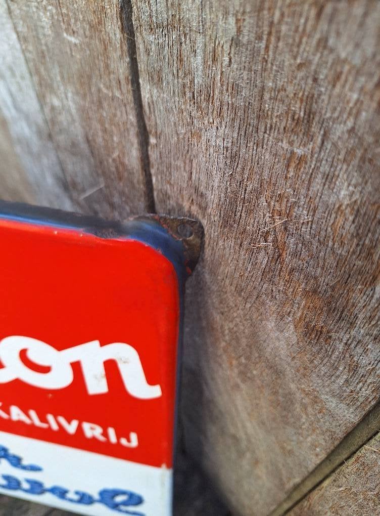 Mooi emaille bord van Echfalon Alkalivrij voor wol🧶, Reclamebord, Gebruikt, ., Ophalen of Verzenden