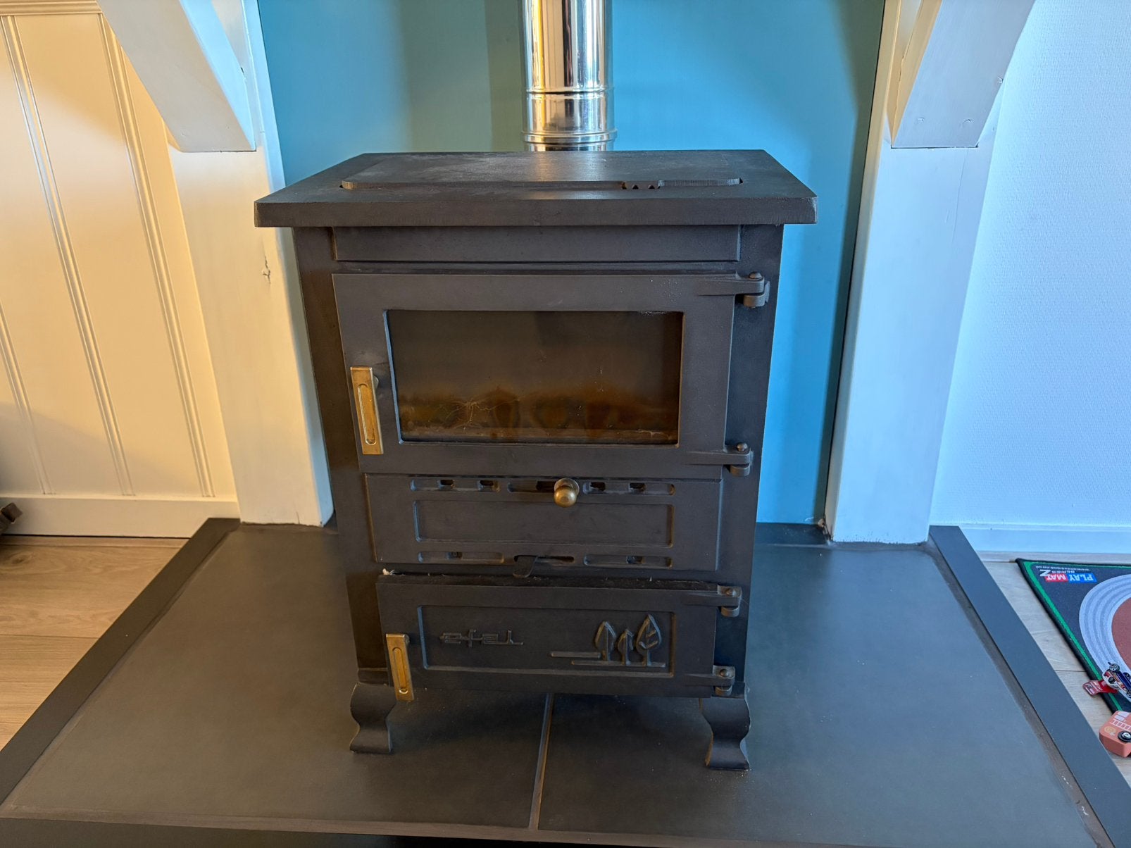 Efel houtkachel 5.500-7000 watt, Ophalen, Gebruikt, Hout, Houtkachel