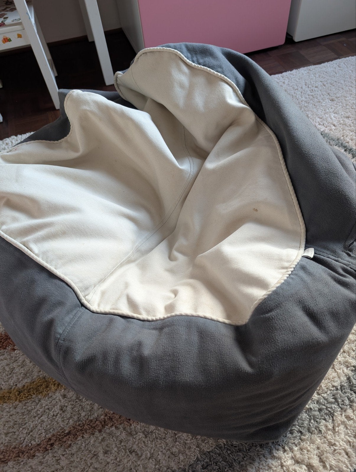 Kleine zitzak van The Big Beanbag Company, Ophalen, Gebruikt, Grijs, Zitzak