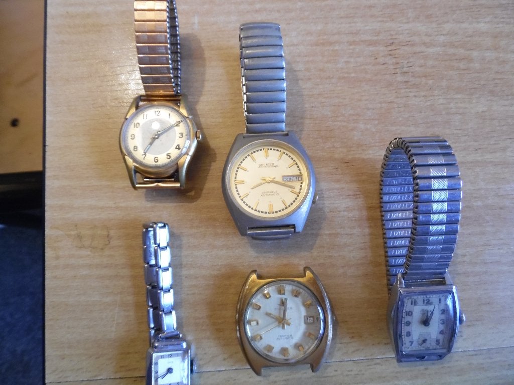 Verzameling mechanische horloges o.a Oris en Dugena., Overige merken, Staal, Gebruikt, Staal