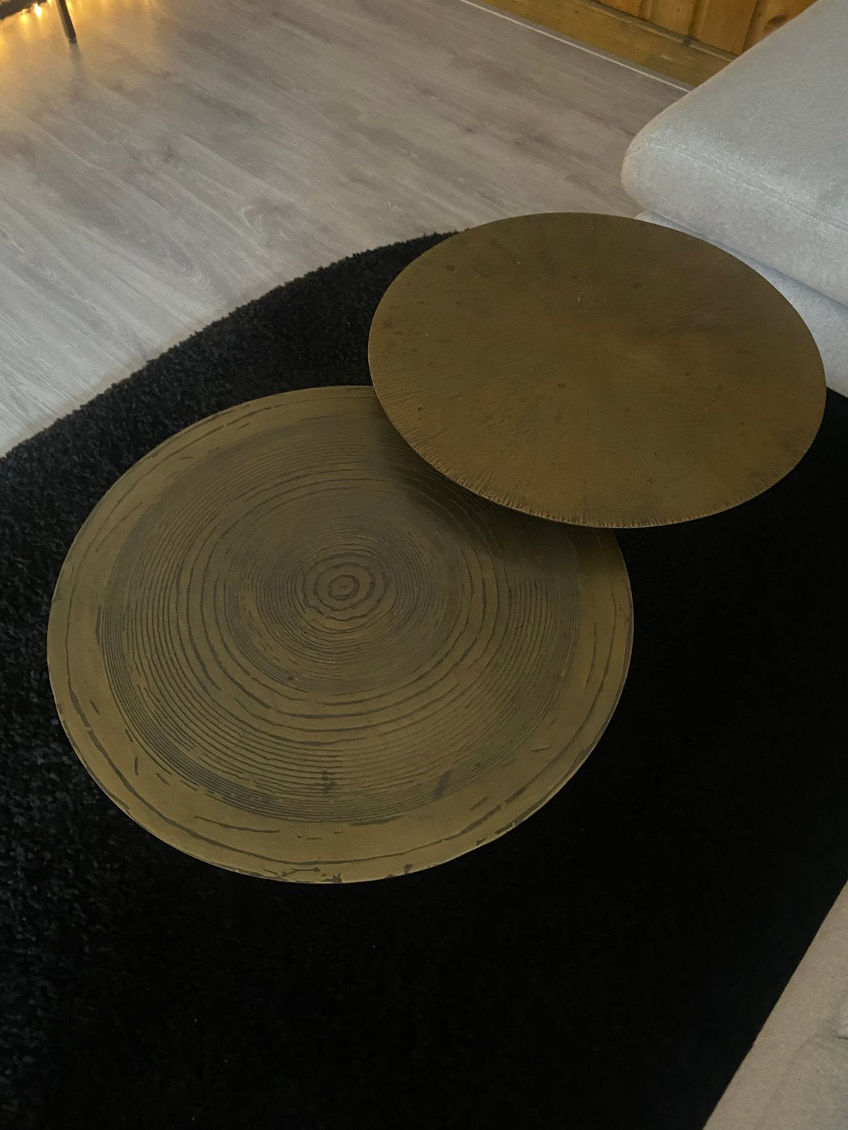 Set van 2 gouden bijzettafels - Light & Living, Huis en Inrichting, Tafels | Salontafels, Zo goed als nieuw, 5 – 50, 50 tot 100 cm