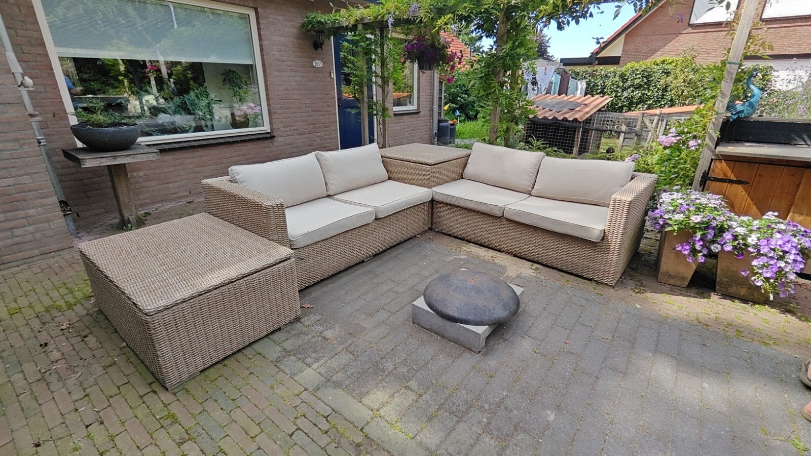 Loungeset met Kussens, Ophalen, Gebruikt, Bijzettafel