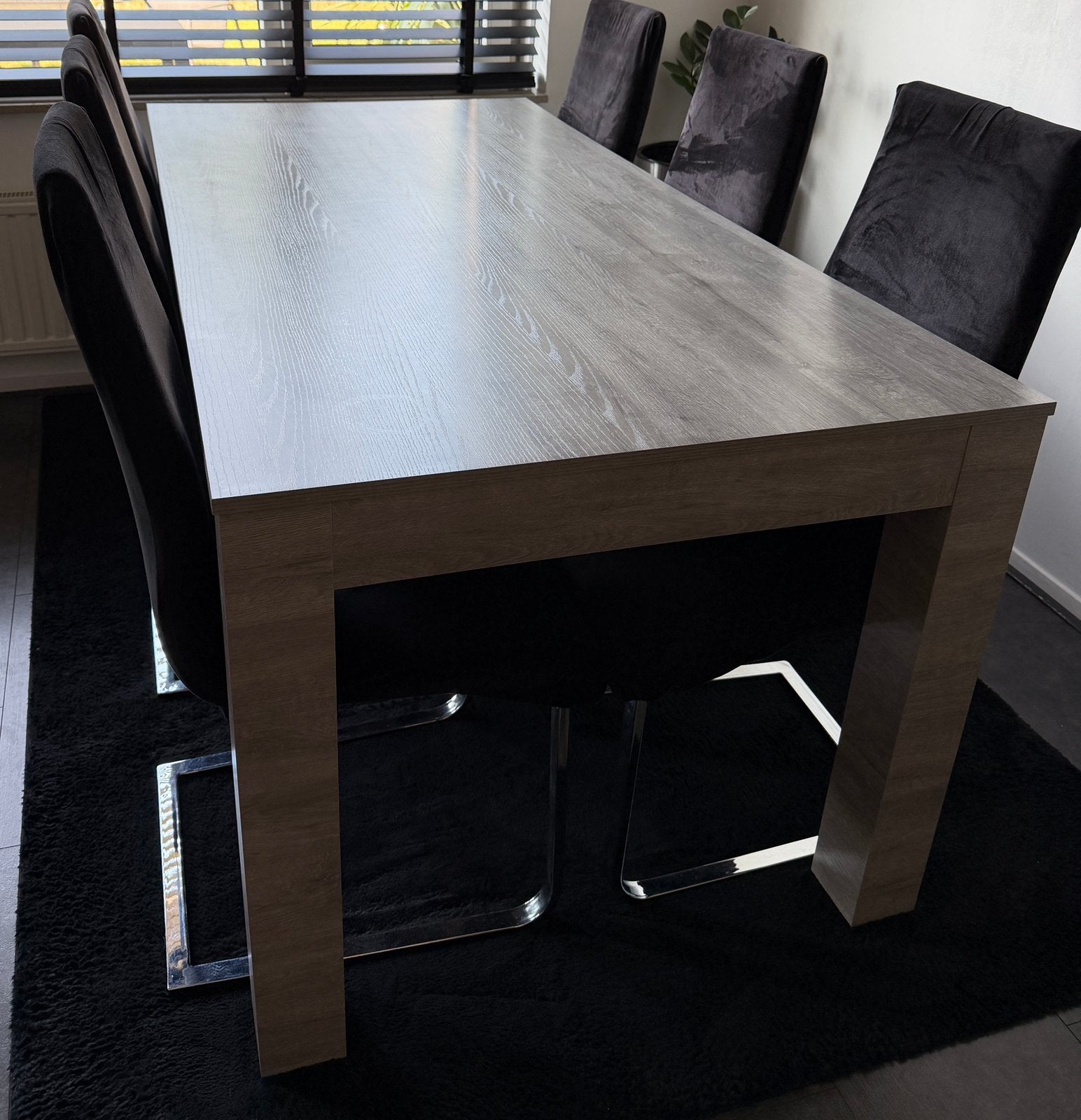 Set eettafel, salontafel en tv meubel, Ophalen, Zo goed als nieuw, 4 tot 6 stoelen