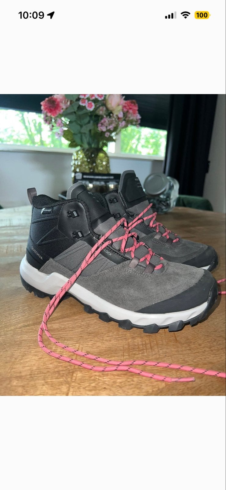 QUECHUA Waterdichte bergwandel MH500 dames grijs roze, Sport en Fitness, Ophalen, Zo goed als nieuw, Schoenen