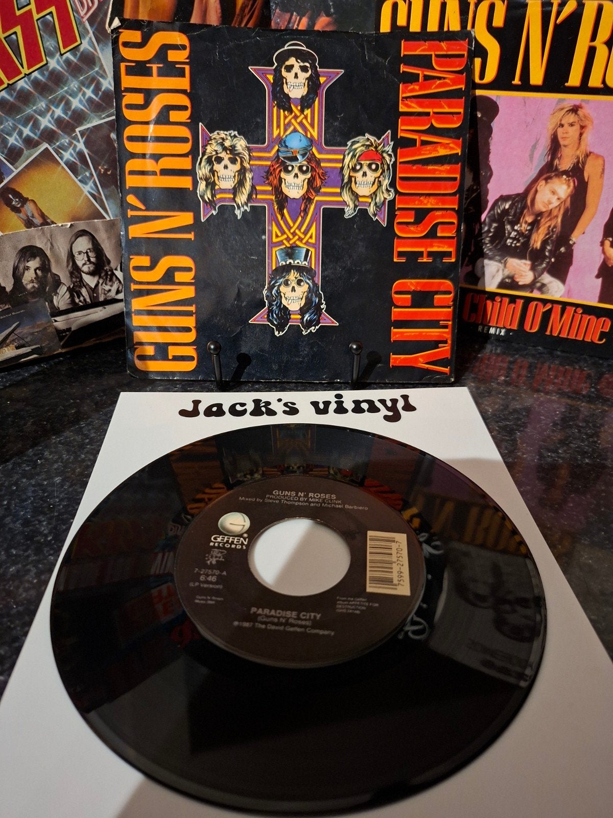 Guns N' Roses - Paradise City 7 inch vinyl single 1989, Cd's en Dvd's, 7 inch, Ophalen of Verzenden, Overige typen, Fotohoes
