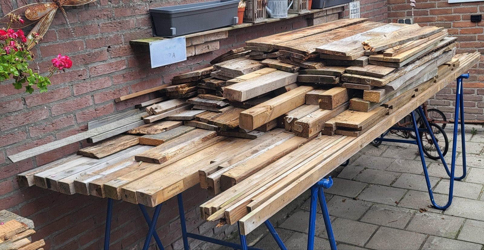 Gratis (stook) hout., Doe-het-zelf en Verbouw, Ophalen, Balk, Overige houtsoorten, 50 mm of meer