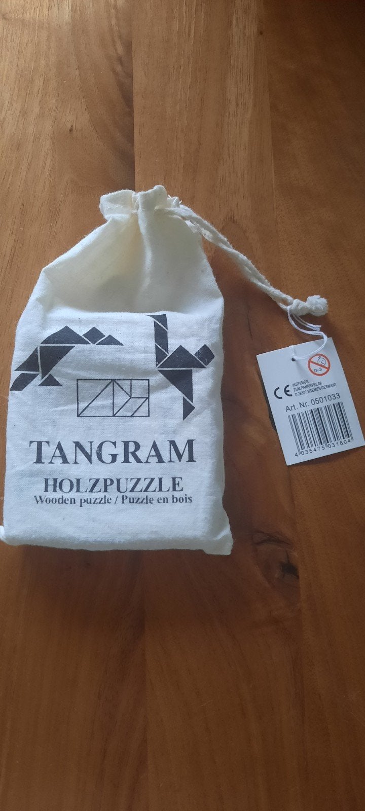 Tangram houten puzzel  7 puzzelstukjes met voorbeelden
NIEUW, Ophalen of Verzenden