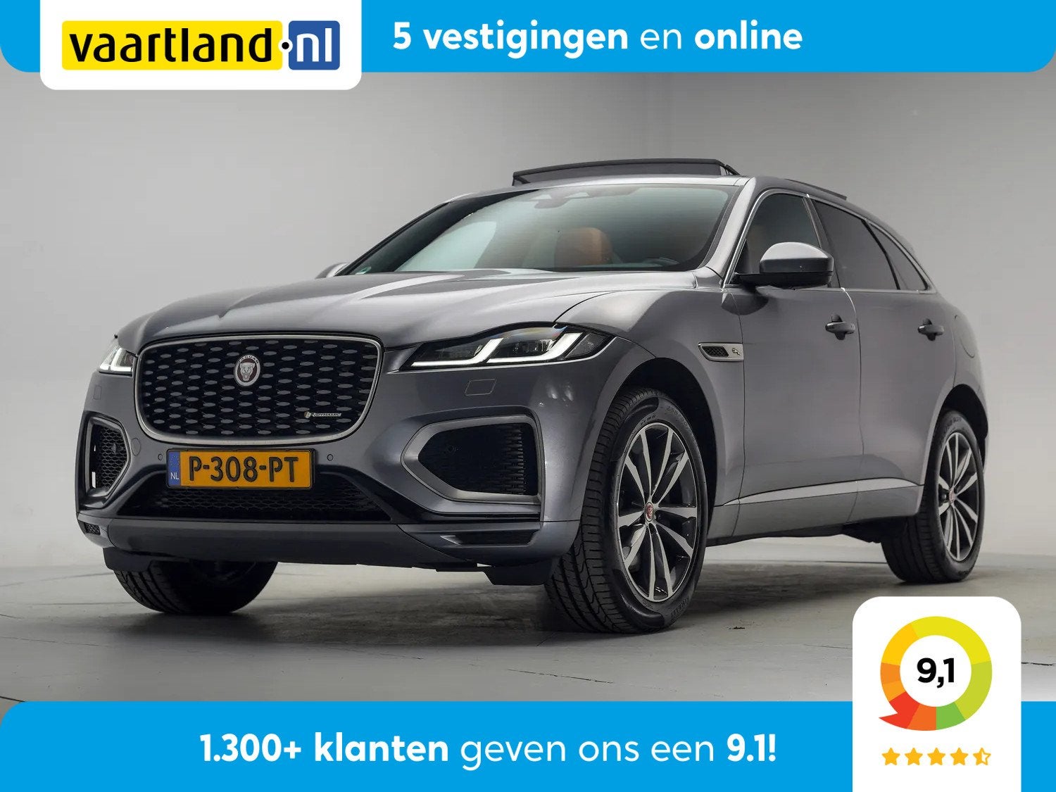 Jaguar F-Pace P400e PHEV R-Dynamic SE [ Panorama Leder Merid, Auto's, 404 pk, Gebruikt, 4 cilinders, 2000 kg