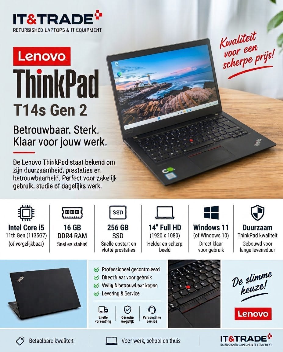 Lenovo ThinkPad T14s Gen2  i5-1135G7 16GB RAM 256GB SSD,