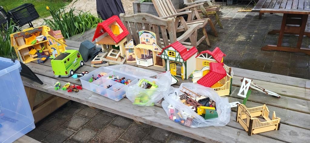 Grote set Playmobil paarden, boerderijdieren en accessoires, Kinderen en Baby's, Speelgoed | Overig, Ophalen, Gebruikt, Jongen of Meisje