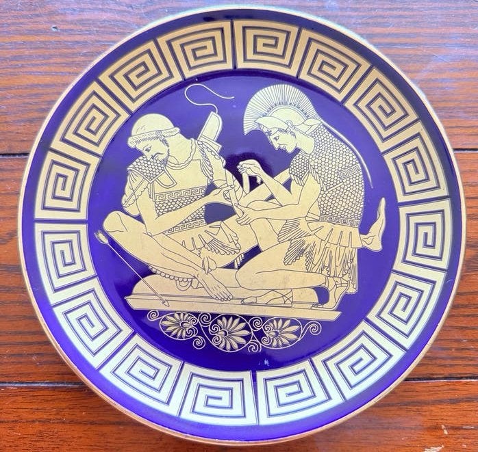 Neofitou Keramik Grieks Decoratief Bord 24K Goud, Antiek en Kunst, Antiek | Keramiek en Aardewerk, Ophalen of Verzenden