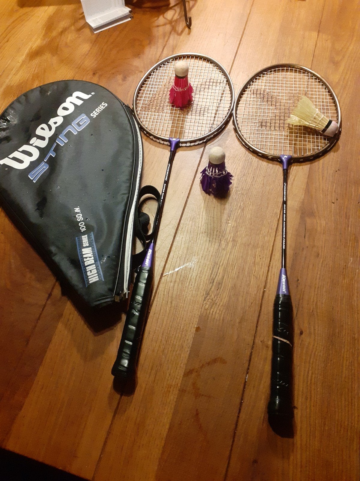 Badminton Rackets Set met Hoes en Shuttles, Ophalen of Verzenden, Gebruikt, Racket(s)