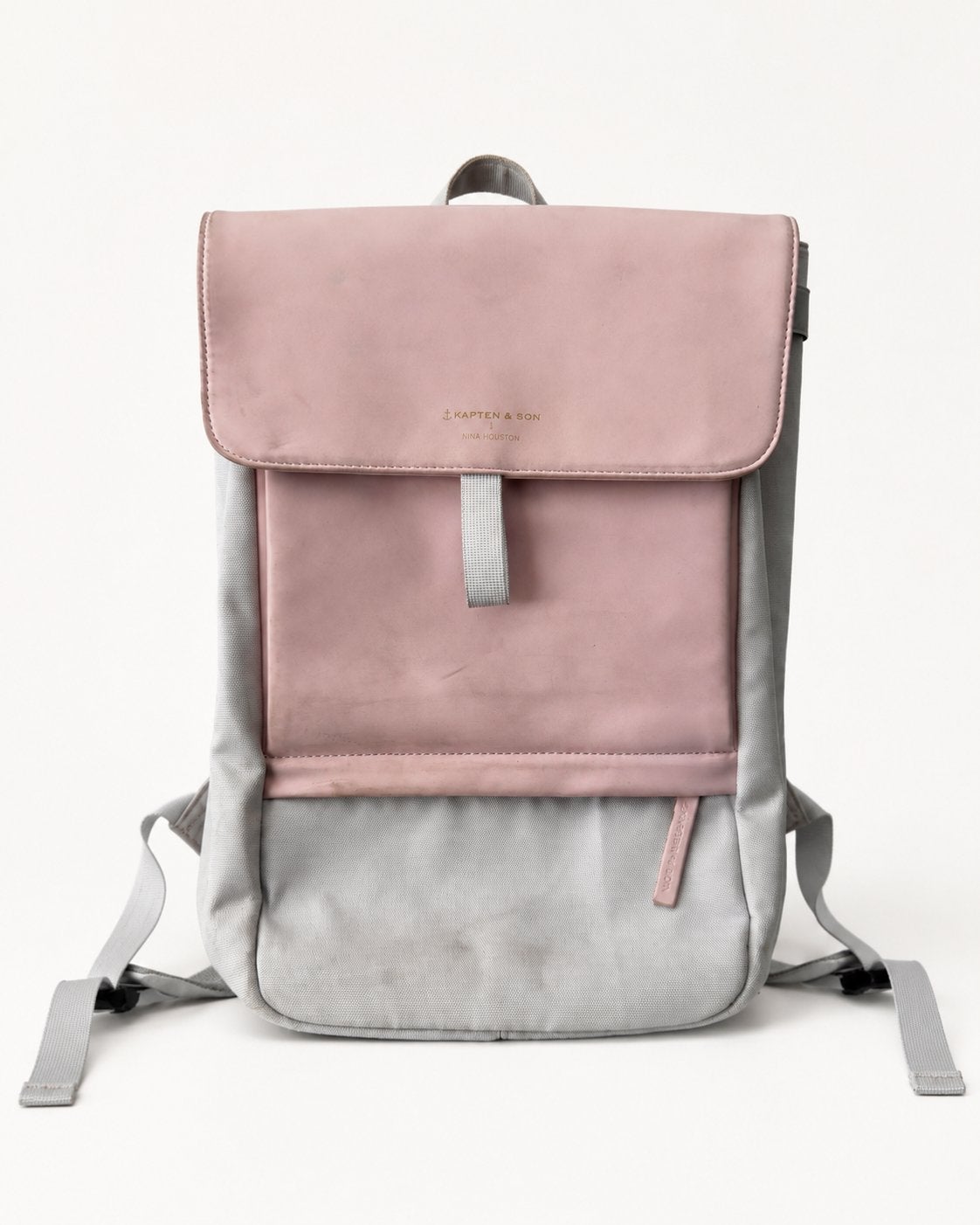 Kapten & Son x Nina Houston rugzak: roze/grijs met laptopvak, Ophalen of Verzenden, Gebruikt, Roze, Rugtas