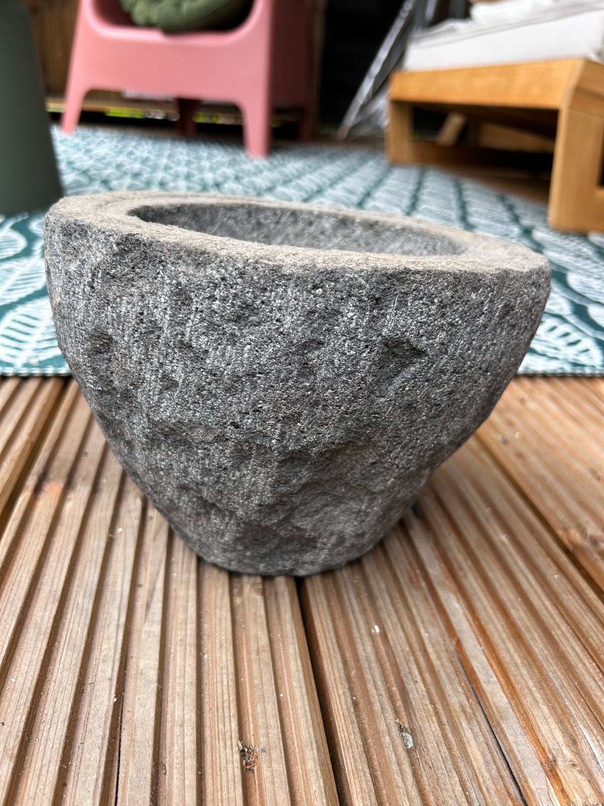 Rock pot, ruw natuurstenen pot, Ophalen, Steen, Minder dan 30 cm, Rond