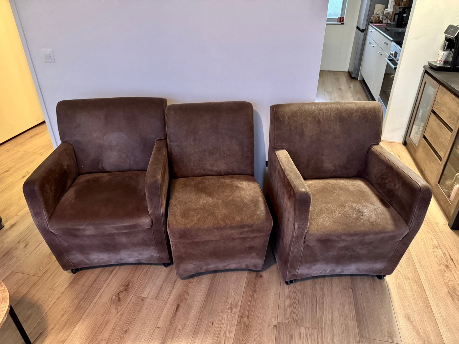 Leren eetkamerstoelen, Ophalen, Leer, Zo goed als nieuw, Drie