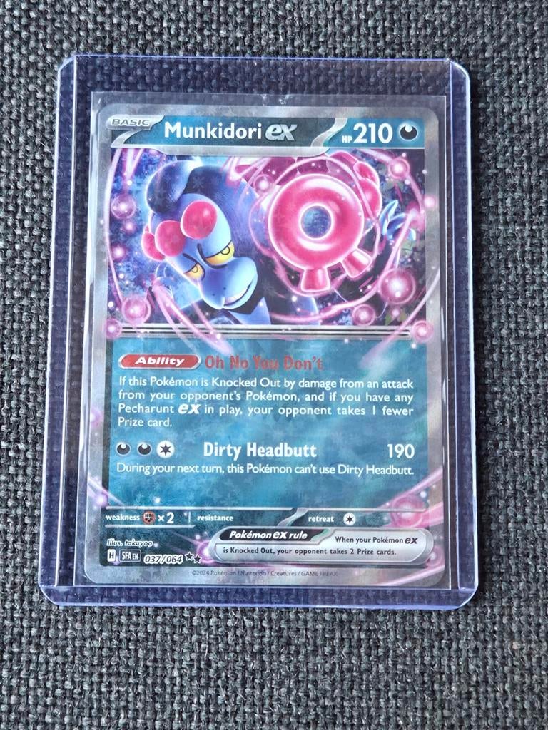 Pokémon Kaart - Munkidori ex (037/064) - Shrouded Fable, Ophalen of Verzenden, Zo goed als nieuw, Losse kaart