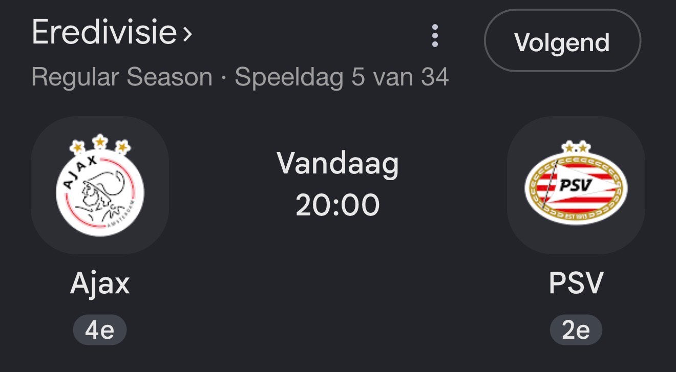 Gezocht Ajax PSV, Overige typen, Eén persoon, November