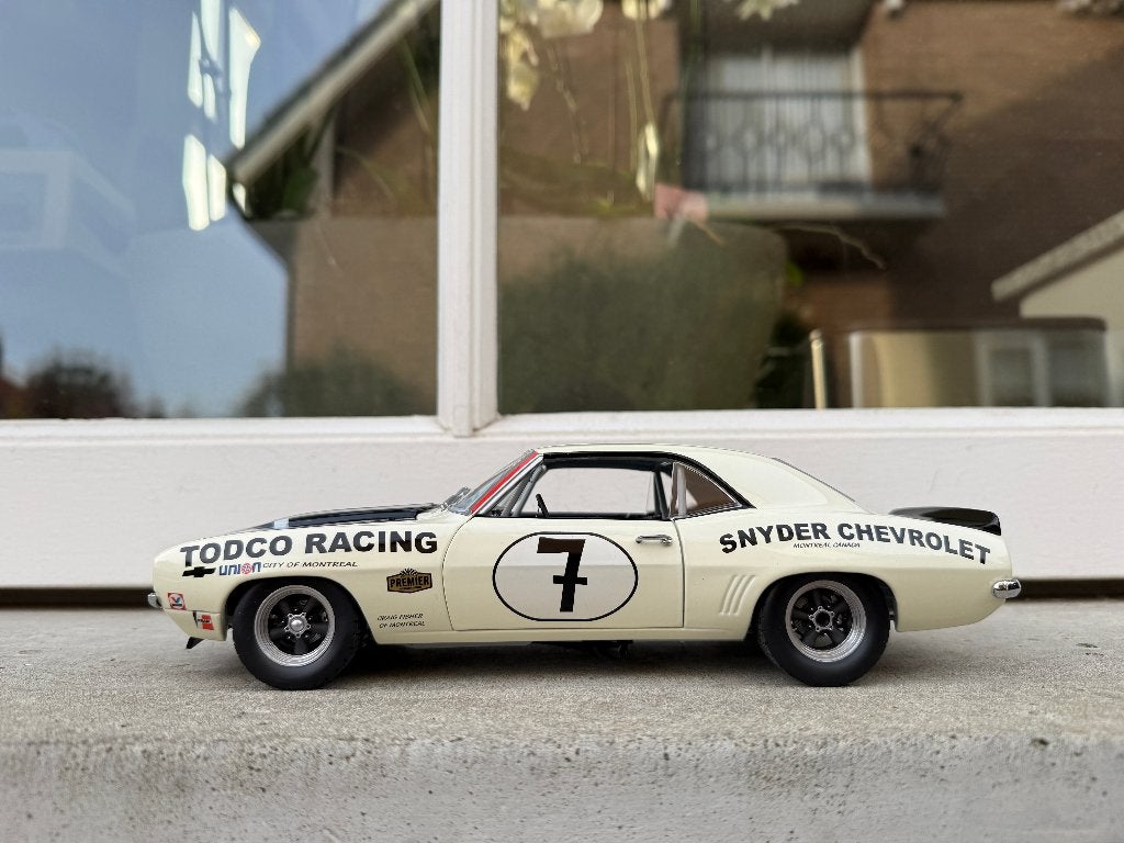1:18 Chevrolet Camaro Trans Am #7 Todco Racing 1969 GMP 1302, Hobby en Vrije tijd, Overige merken, Auto, Info@acmediecast.com