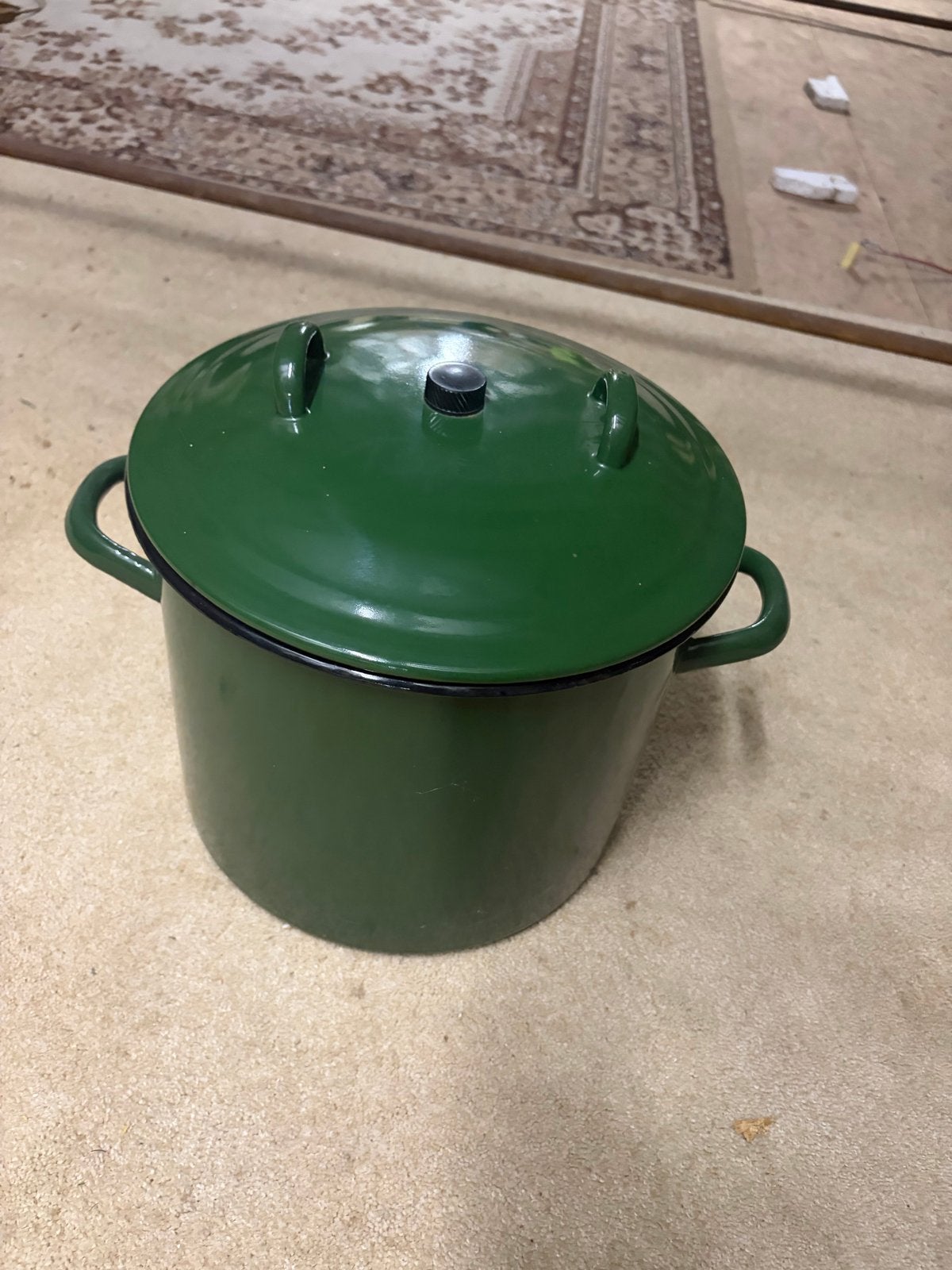 Groene geëmailleerde kookpan met deksel, Ophalen of Verzenden