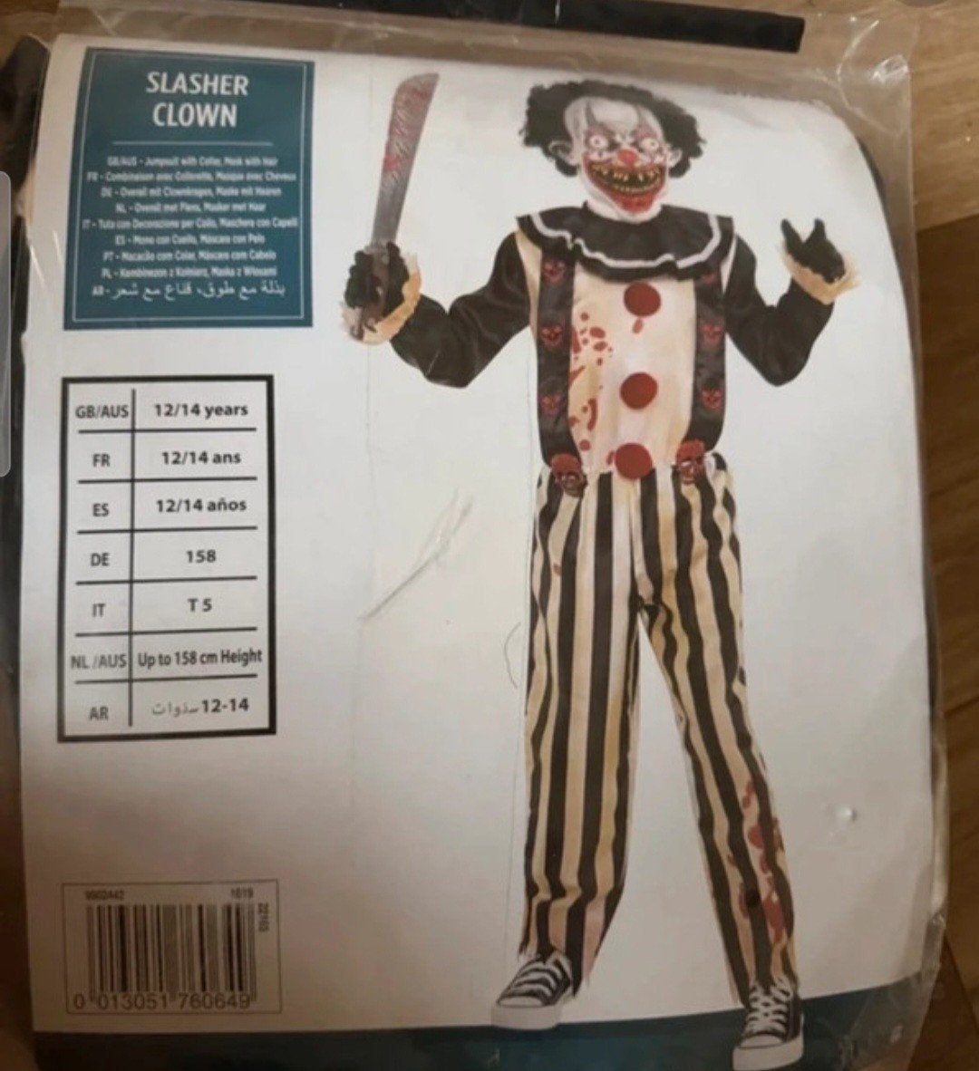 Slasher Clown Halloween Kostuum Maat 158 - Zo goed als nieuw, Ophalen of Verzenden, Zo goed als nieuw, 158 t/m 164, Jongen of Meisje