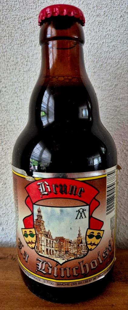 1995 oude fles Brune bier LA BINCHOISE BINCHE 1549 België, Ophalen of Verzenden, Zo goed als nieuw, Flesje(s), Overige merken