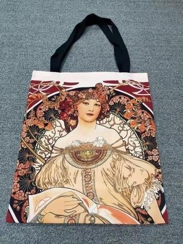 mooie Alphonse Mucha Jugendstil Kunst Canvas Tas, Verzamelen, Verzenden, Nieuw