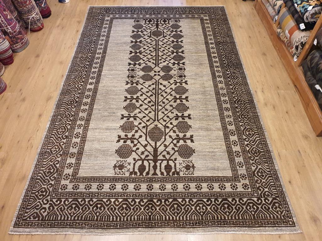 Handgeknoopt oosters tapijt modern design 302x192, Info@SlatsAntiek.nl, Perzisch, Grijs, 150 tot 200 cm