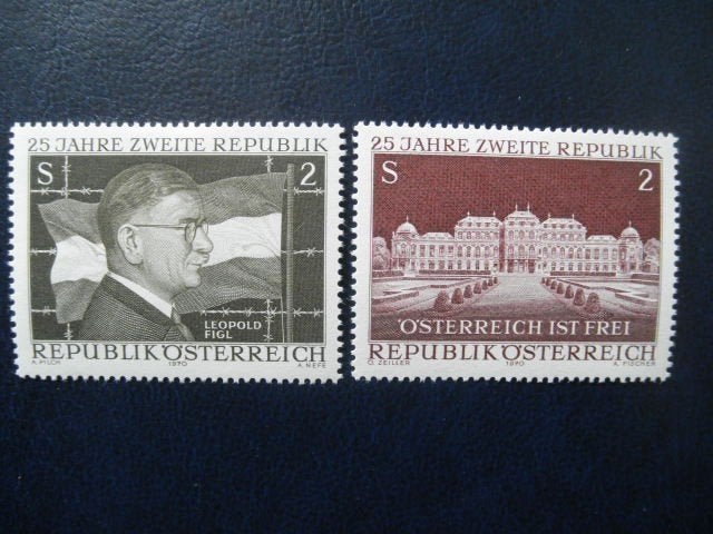 Postzegels Oostenrijk 1970 - 25 jaar republiek postfris., Ophalen of Verzenden, Postfris