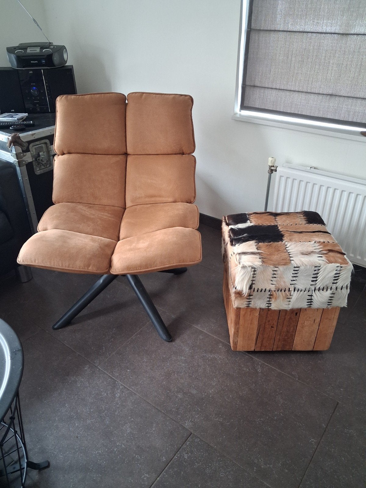 Fauteuil plus poef/kubus, Ophalen of Verzenden, Twee